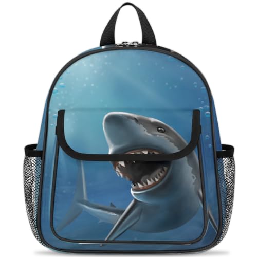 Sac à dos de voyage décontracté shark ocean avec bretelles confort enfants