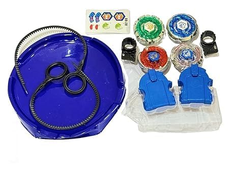 AZE Enterprises Baeyblade 4 in 1 Metal Spinning Top Toy Set with Stadium Four Tops Two Launchers Stadium Metal Byblad Set (for Kids) (B0CYZYQT7L) Amazon Price History, Amazon Price Tracker