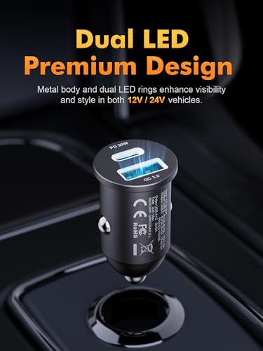 Image of GRIFEMA 30W USB C Car Charger with PD and QC 3.0