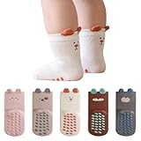 [HAYAHARU] かわいい 赤ちゃん 靴下 ベビー ソックス 子供 クルー丈 滑り止め 男の子 女の子 通園 通学 抗菌綿 春 夏 秋 冬 5足セット