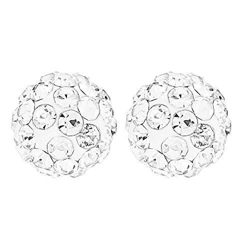 Preisvergleich Produktbild Pongnas Modeschmuck 925 Sterling Silber Ball kubischen Strass Ohrringe, Elegante weibliche Mädchen Braut Hochzeit