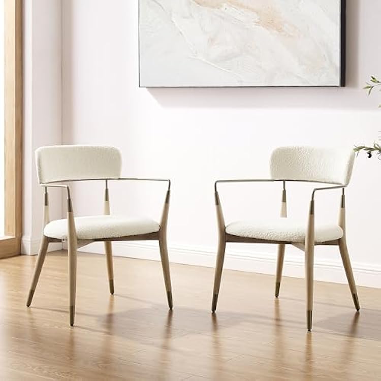 Set of Art Leon Mid Century Modern Boucle Dining UK Ubuy