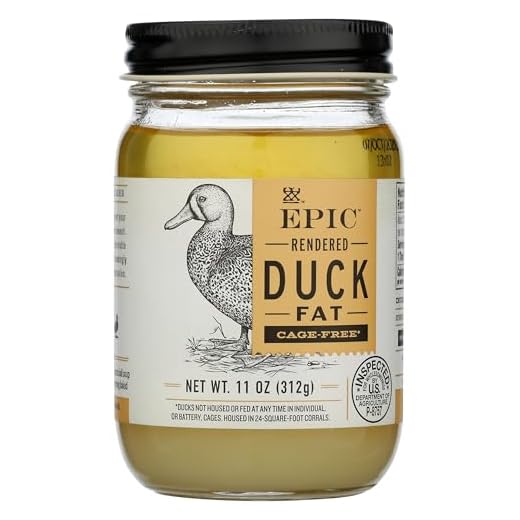 EPIC Rendered Duck Fat, Keto Friendly, Gluten Free, 11 oz Jar