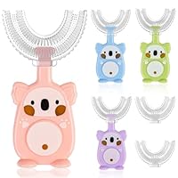 6 Pack Kids U-Shaped Toothbrush, Food Grade Soft Silicone Brush Head Toddler Toothbrush, 360° Whole Mouth Manual Training Tooth Brush for Toddlers and Children 2-6 Years Old