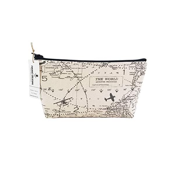 Airplane Map Small Toiletry Bag TravelBothWorlds