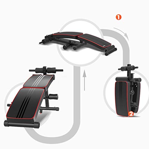 Fitness Equipment - Foldable Decline Sit up Bench Crunch Board Fitness Home Gym Exercise Sport Multi-Function Folding Bench - Adjustable 220lb [US Stock]