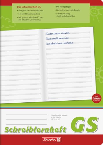 BRUNNEN Schreiblernheft | A4, Lineatur GS, 16 Blatt, grün