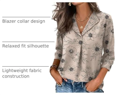 Image of WIHOLL 3 /4 Length Sleeve Womens Tops Dressy Casual Blouses Summer Spring Trendy Business Outfits Fashion Clothing