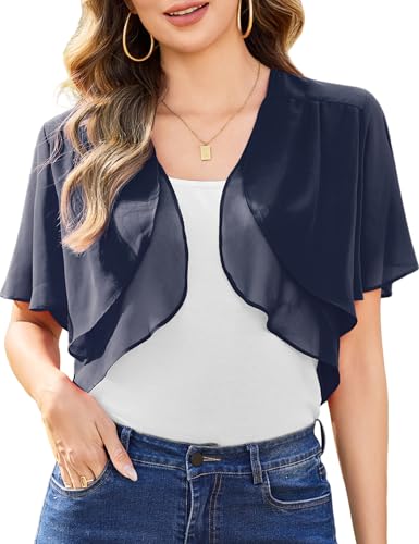 Aottori Damen Chiffon Bolero Festlich ärmellos Elegant Shrug Top Kurze...