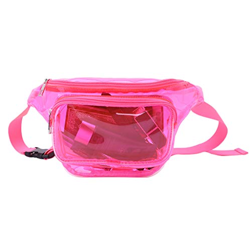 Cansenty Portefeuille transparente en PVC pour téléphone portable rose