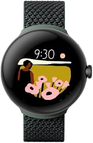 Pixel Watch LTE Smartwatch Compatible with Cellular or WiFi Data, GPS, BT and Heart Rate Monitor 41mm, Bulk Packaging (Woven Green)