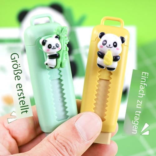 Radiergummis Kinder Tiere Einziehbarer Retractable Radiergummi Niedliche Panda Lustig Radiergummi Tierradierer für Kindergeburtstag Gastgeschenk Studenten Büro (4)