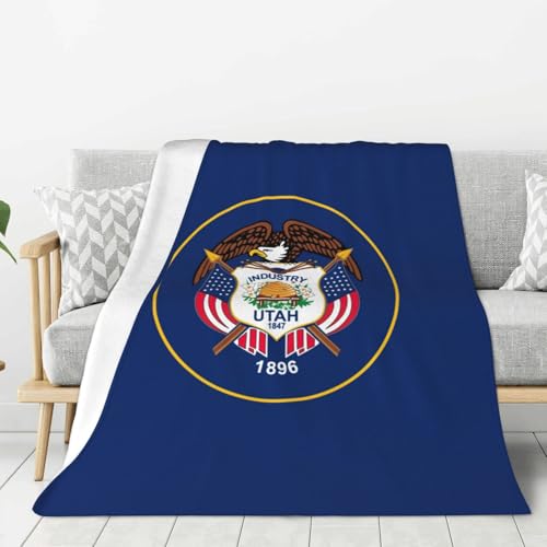 Couverture flanelle drapeau Utah plaid doux lit et canapé - 2