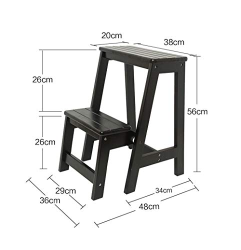 Taburete de madera maciza plegable con dos escalones para cambiar zapatos 3