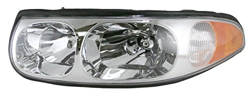 Image of TRQ Driver Side Headlight Assembly Compatible with 2000-2005 Buick LeSabre Custom without Lined or Fluted Hi-Beam Lens GM2502204