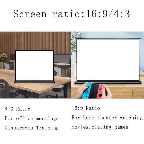 Pantalla Manual Retráctil 50" 16:9 para Proyector miniatura 6