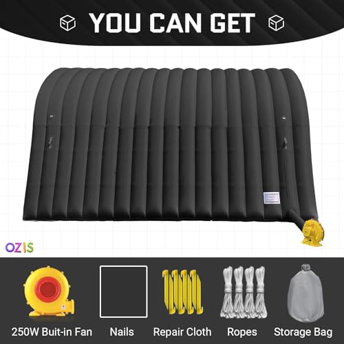 Image of OZIS 20FT Inflatable Tunnel Sports Tunnel Entrance with Installed Blower Inflatable Tunnel Tent for Business Advertising Event Exhibition Promotion,Street,Shop,Supermarket,School(Black 20x10x10FT)