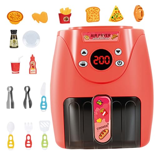 Nuiorfty Toy Air Fryer with 15PCS Accessories Cookies Maker Toy with Music & Lights Color Changing Foods Kitchen for Aged 3+ Kids Kitchen Set Style 2 - Image 2