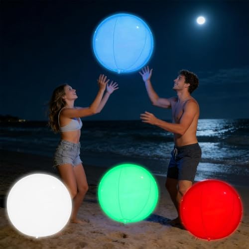 Pelotas de playa luminosas de 60 cm con control remoto para piscinas 2