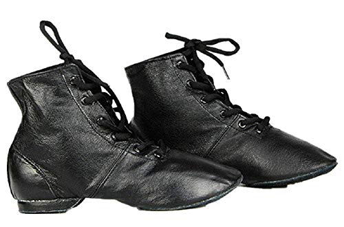 Cheapdancing Children’s Practice Dancing Shoes Soft Leather Flat Lace-up Jazz Boots (Little Kid/Big Kid)4