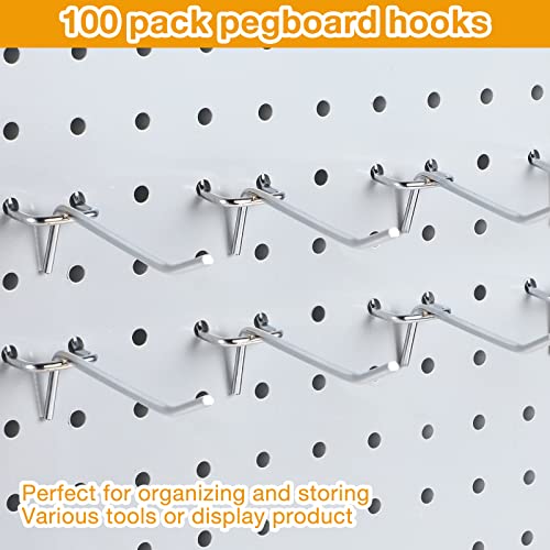 100 Pack Peg Board Hooks Stainless Steel Pegboard Hooks