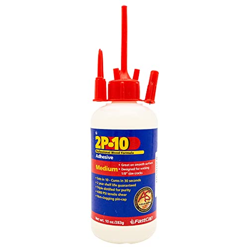 FastCap 2P-10 Medium Adhesive for Smooth Surfaces - All Purpose Application - 4000 PSI Tensile & Sheer - 10 oz. - 80113