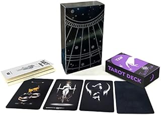ANGYANG Tarot Cards Set, True Black Tarot Deck 78 Cards with Guide Book English Instructions for Tarot Lovers,Beginners,Expert Readers