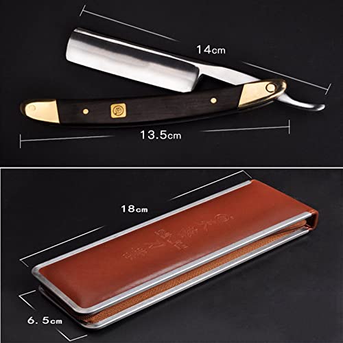 Straight Razor Kit,Best Straight Razor, Shave Ready Straight Edge Razor, Brush, Strop+Soap,Japanese Steel+Ebony Straight Razor For Men, Complete Straight Razor Shaving Kit, Great Gift #TOP2