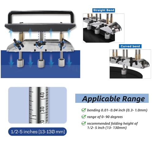 3 Station Roller Bender, Metal Bending Tool Three Station Roller for Roofing Sheet 0.3 to 1.0mm Thickness, 13 to 130mm Height, V Shaped Roller Clamps Material, for Steel, Aluminum, Copper by EIMSOAH - Image 3