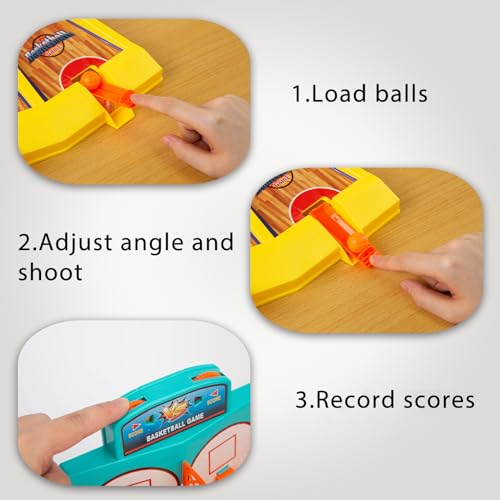 3 otters 29PCS Tabletop Game Set, Basketball Shooting Game Desktop Basketball Toy Arcade Basketball Game for Kids, Basketball Toys for Boys - Image 6