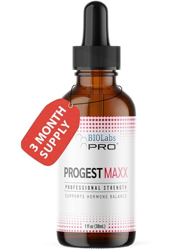 BIOLABS PRO Progest Maxx Oil - Bioidentical Natural Solution - 8mg Per Drop - Three Month Supply - Luxury Glass Bottle - 1oz