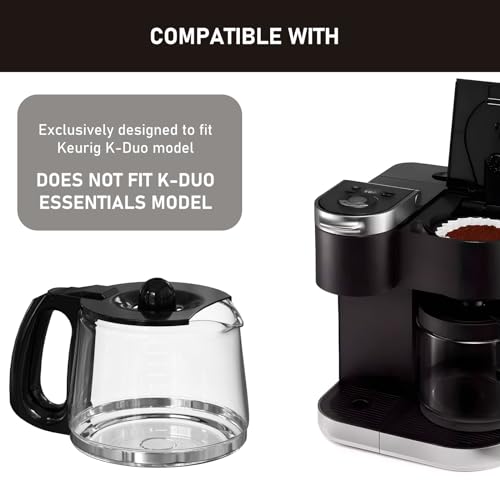 12-Cup Glass Coffee Pot Replacement Compatible with Keurig K-Duo Single Serve K-Cup Pod & Carafe Coffee Maker, NOT Fit K-Duo Essentials Model, 1 Pack - Image 2