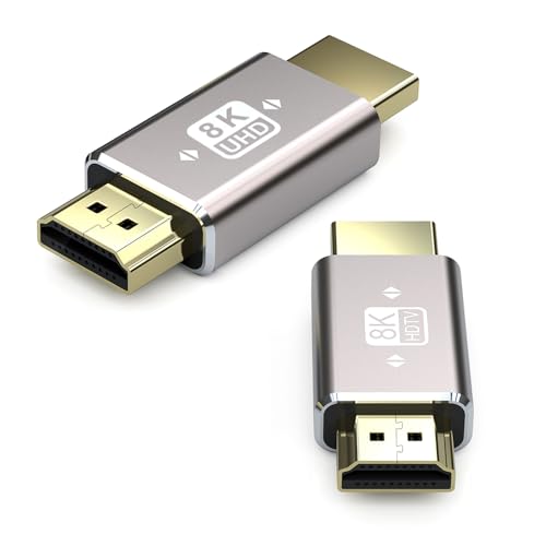VMOJO 8K HDMI Stecker auf Stecker Verlängerungsadapter Koppler HDMI 2.1 Stecker-A HD Stecker, unterstützt 8K@60Hz/4K@120Hz HDR, für HDTV Projektor Laptop PC, 2 STK