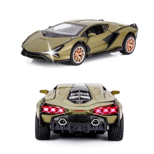 Carro de modelo metálico 1:32 con luces y sonido miniatura 3