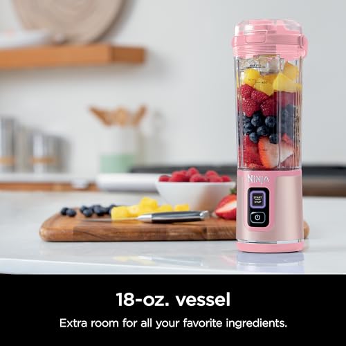 Ninja Blast Portable Blender, Cordless, 18oz. Vessel, Personal Blender For-Shakes and Smoothies, BPA Free, Leakproof-Lid and Sip Spout, USB-C Rechargeable, Dishwasher Safe Parts, Tinted Pink, BC151PK - Image 3