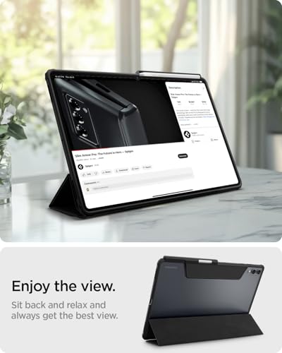 Image of Spigen for Galaxy Tab S11 Ultra Case (2025), Ultra Hybrid Pro Protective Tri-Fold Cover with Transparent Back and S Pen Holder, 14.6 inch, Black