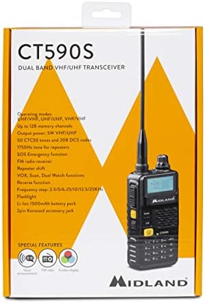 Midland CT590 S - Two Way Radio Amateur Dual Band 128 Storable Channels - 1 Walkie Talkie