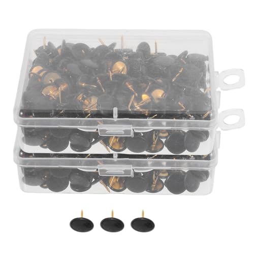 DOITOOL 600 punaises Rondes et Plates Noires - Punaises Robustes en métal pour Tableau d'affichage, décoration Murale, Photos, Meubles, canapé, Loisirs créatifs, Bureau