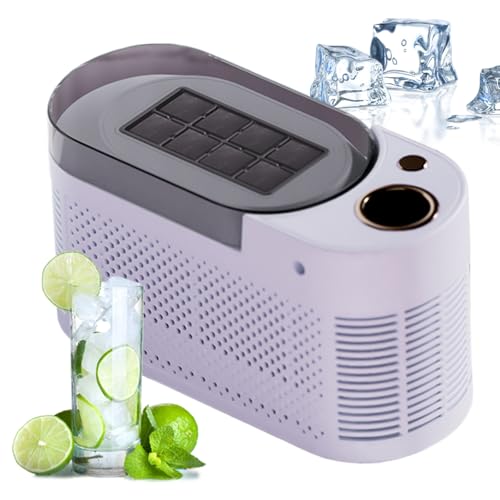 Portable Ice Maker - Dual Power 12V Car & AC, Fast 10-15 Min, 8 Ice Cubes/Cycle, Perfect for RVs, Camping, Road Trips, Outdoor Activities, Compact Design