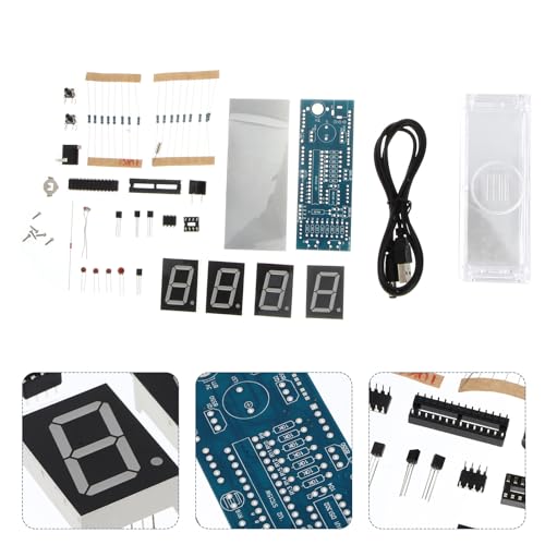 Kit de reloj digital sin ensamblar con componentes de microcomputadora PRETYZOOM de aprendizaje 8