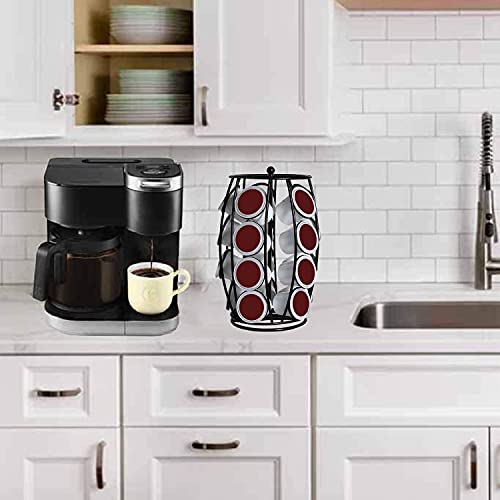 K Cup Carousel Coffee Pod Holder Kcup Organizer Coffee Station Coffee Décor Storage For Counter, Holds 20 Coffee Pods, No Assembly Required, Black #TOP5