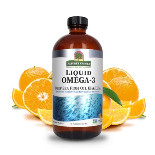 Huile de poisson Omega 3 liquide Nature's Answer avec EPA et DHA 16 oz