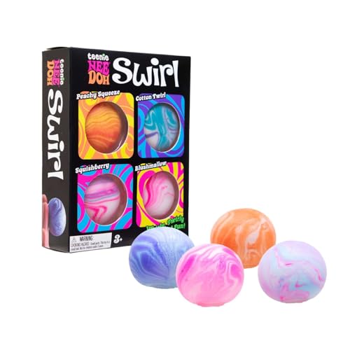 Image of Schylling NeeDoh Teenie Swirl 4 Pack - Sensory Squeeze Toy - 1.5 inch in Diameter - Colors May Vary