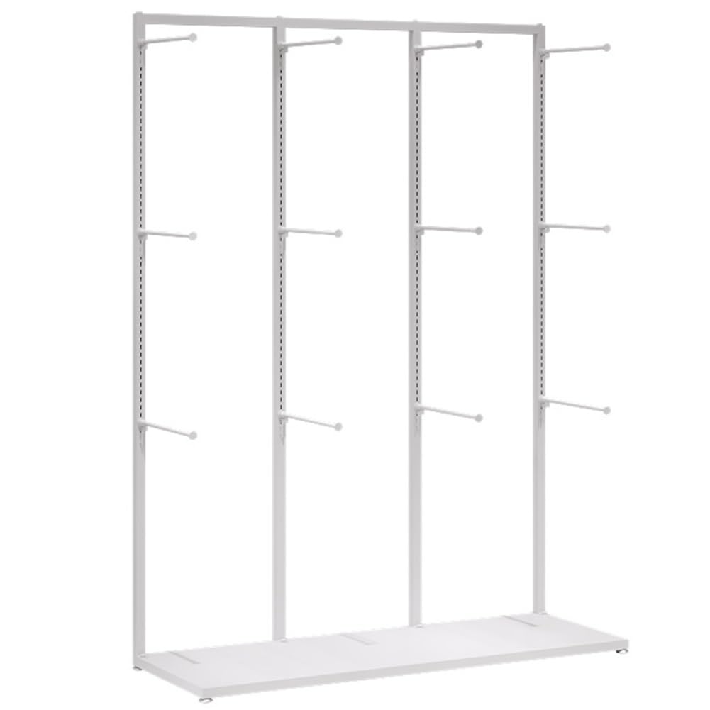 YNBSHGAA Freestanding Garment Rack Display Stand, Multifunctional Storage Hanger for Clothes, Lingerie, Scarves, Towels for Retail Store, Showroom, Mall, Gold,White-100x40x135cm