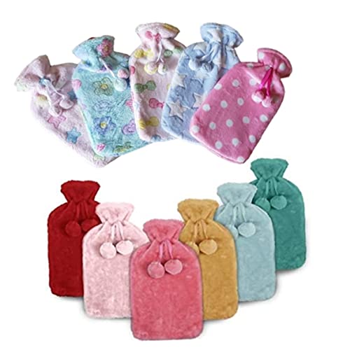 HR Hi-Range Hot water Bag hot water bottle with plush Velvet cover, Bone pain Neck Pain relief 2 Ltr Capacity rubber bag Assorted Colours