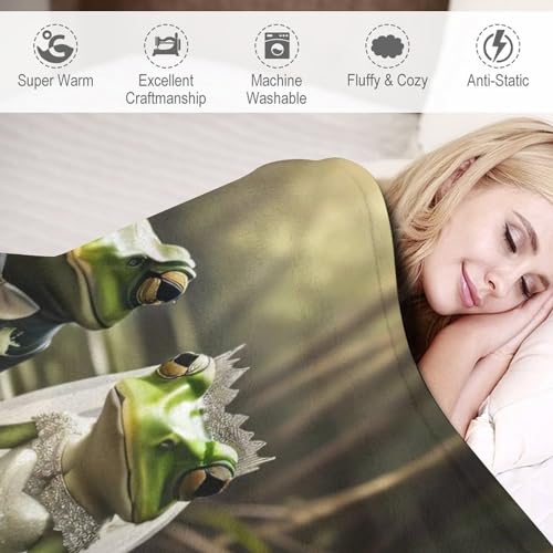 Couverture grenouille rides résistantes et chaude en flannel de lit - 4