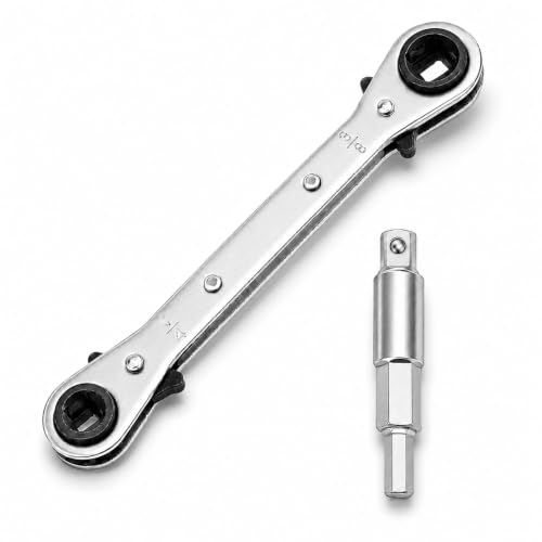 4-in-1 HVAC Service Wrench with Adapter for A/C Mini Split Repair Work