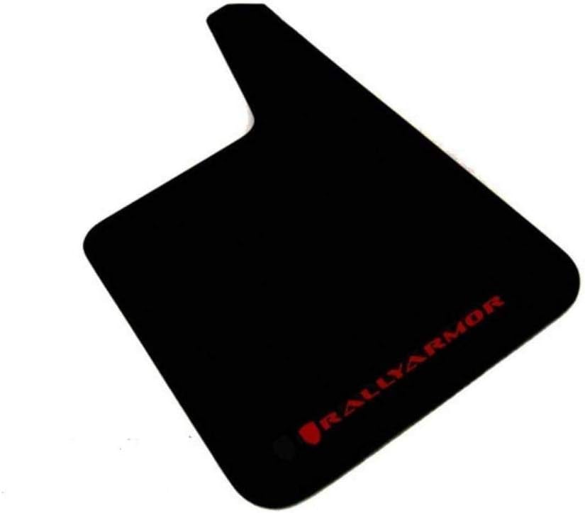 Rally Armor MF20-BAS-RD Black, Red Mud Flap with Logo (Universal Fitment Longer (no Hardware) Basic Plus), 1 Pack