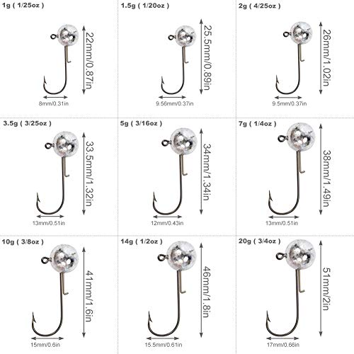 Jigköpfe für Gummifische Angeln Jighaken mit Round Kopf – Bild 7