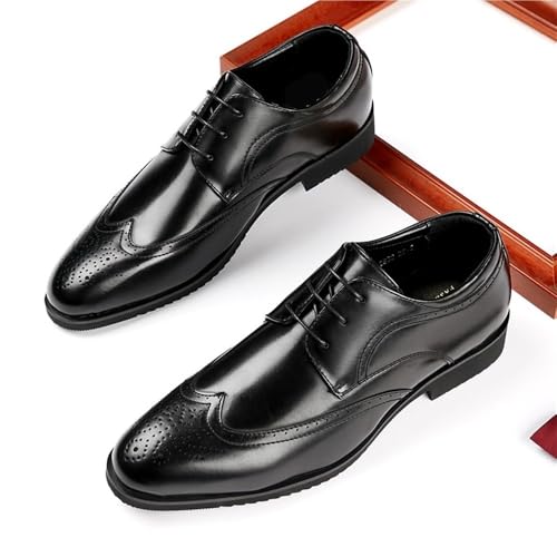 Men's Lace up Elevator Leather Dress Shoes Summer Breathable Comfortable Business Casual Office Wedding Work Footwear3